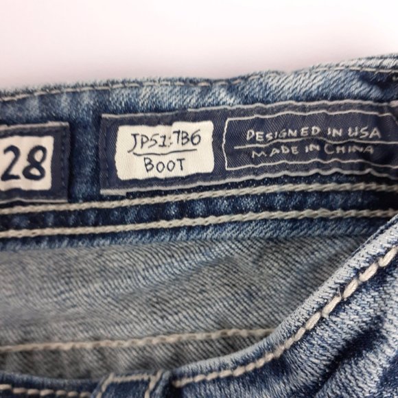 MISS ME JEANS WOMENS JP5117B6 BOOT CUT SIZE 28 BLUE - Picture 7 of 10